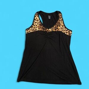 Dots Black and Leopard Print Tank Top